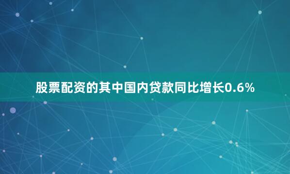 股票配资的其中国内贷款同比增长0.6%